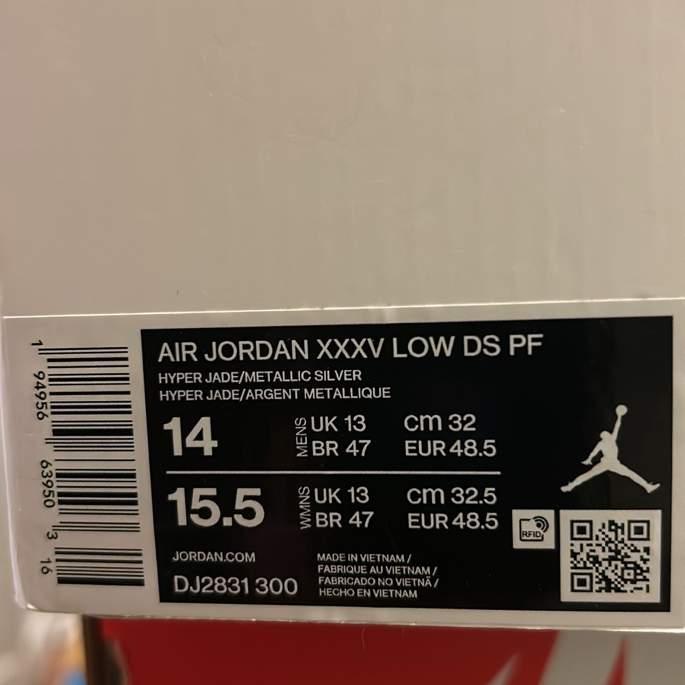 Nike Jordan 35 Low Player Edition Size 14 Green Yellow Red White Black Pink Blue - Picture 11 of 11
